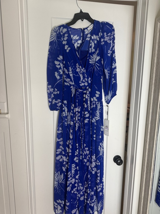Calvin Klein Dresses & Skirts - Calvin Klein Cobalt Blue Floral Wrap Maxi Dress